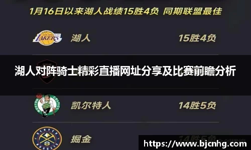 湖人对阵骑士精彩直播网址分享及比赛前瞻分析